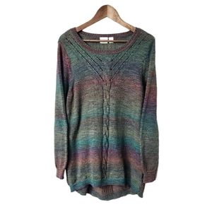 Multicolor Long Sleeve Cable Knit Sweater | Cato | 18/20